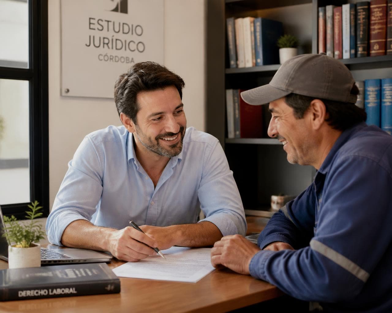 Abogado del Estudio Reyna en una consulta
